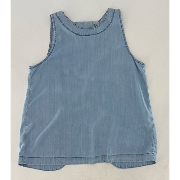 GAP Women’s 100% Lyocell Sleeveless Chambray Blouse Size XS Boho FLAWS - Picture 3 of 10